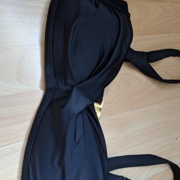 Black Rouched Swimsuit Top - Picture 3 of 4